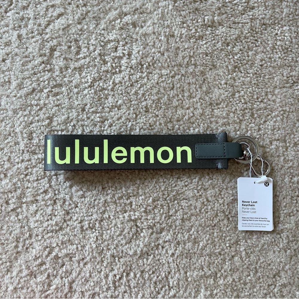 Lululemon Never Lost Keychain Grey Sage/Faded Zap